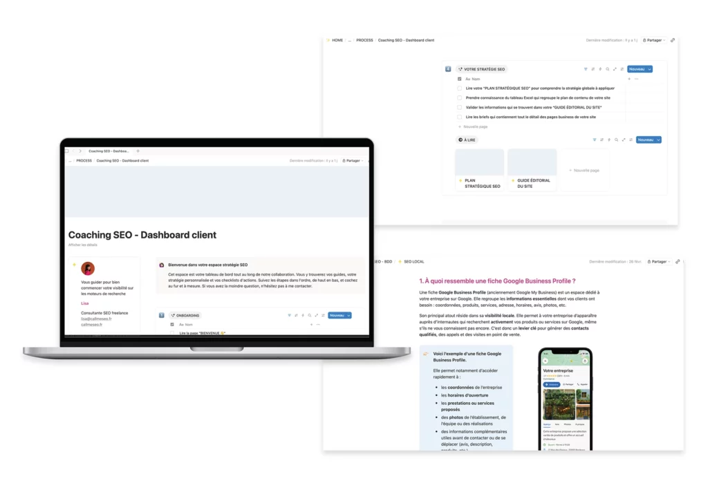 Dashboard Notion - Coaching SEO